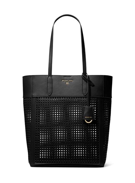 sinclair perforated leather tote